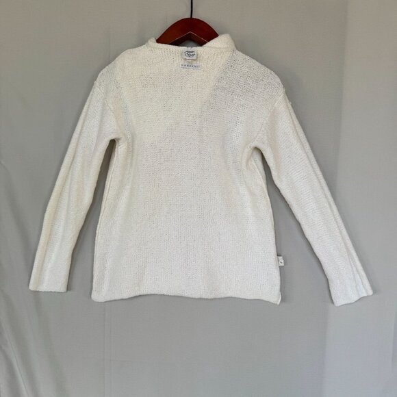 Margaret O"Leary Ivory Cotton Silk Blend Hood Zip Front Cardigan Sweater Size S - Picture 14 of 17